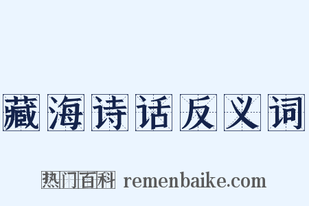 藏海诗话反义词是什么意思的图片